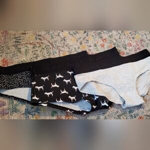 PINK Victoria's Secret Black and Gray Briefs Bundle